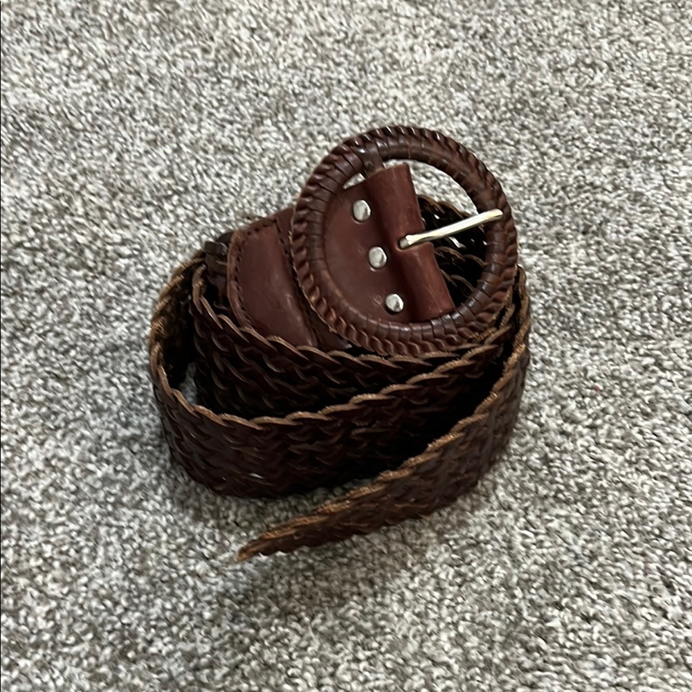 Women’s Brown Woven Leather Belt